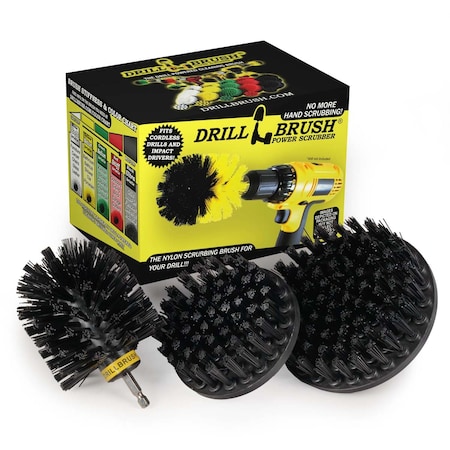 Drill Brush Power Scrubber By Useful Products 5 in W 7 in L Brush, Black K-S-54O-QC-DB